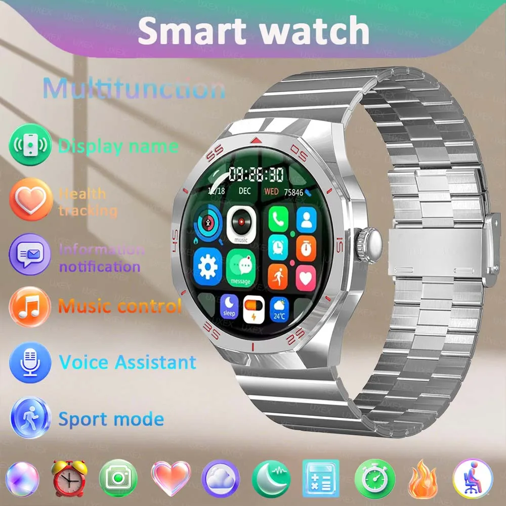 

New Smartwatch For Men 1.52 Inch Full Screen Bluetooth Call Health Tracker Sport Modes Motion Trajectory Custom Photo Watch 2026