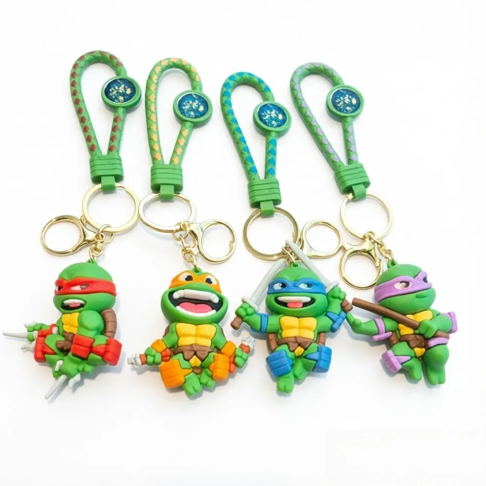 4 style Anime Ninja Turtle Keychain Model Doll For Things Bag Ornament Raphael Donatello Halloween Christmas Day  Birthday Gifts