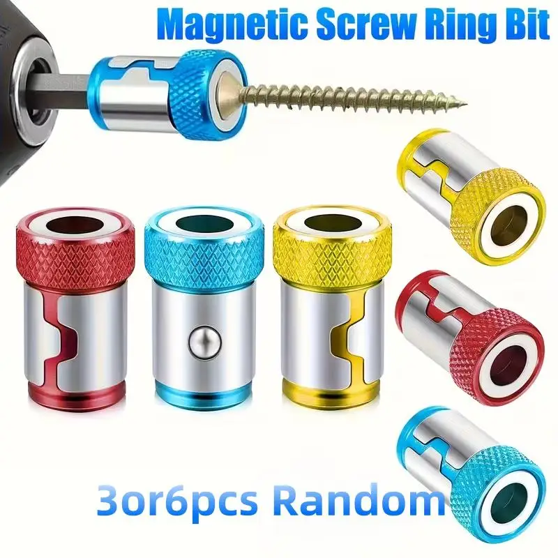 3or6pcs Random Universal Magnetic Drill Bits, 1/4