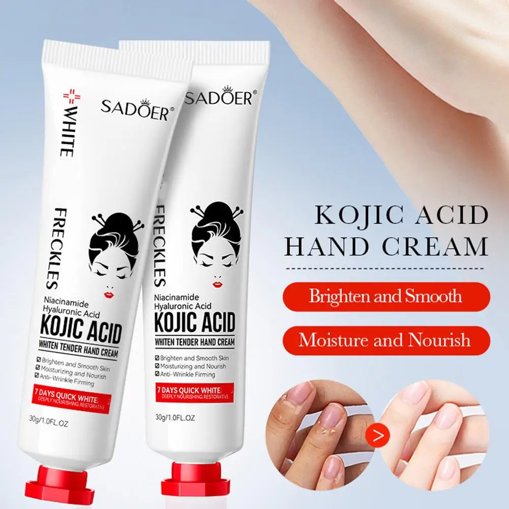 Kojic Acid Fade Dull Hand Cream Body Fast Smooth Nourish Skin Black Care Moisturizing Korean Skin Cream Lightening Brighten P1X6