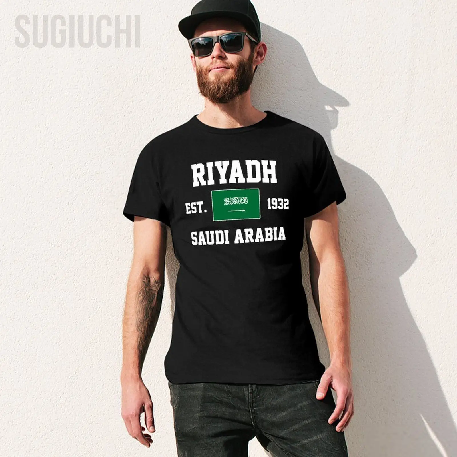 Patriotic Flag Saudi Arabia EST.1932 Riyadh Men Tshirt Tees T-Shirt O-neck T Shirts Women Boys Clothing 100% Cotton