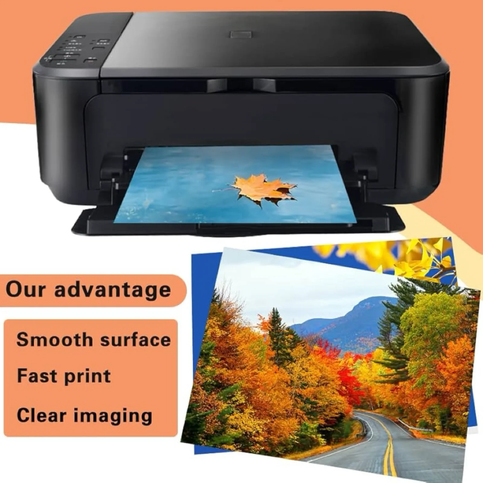 8×10 Inch 20 Sheets Glossy Photo Paper Printer Paper for Inkjet Printing 230gsm