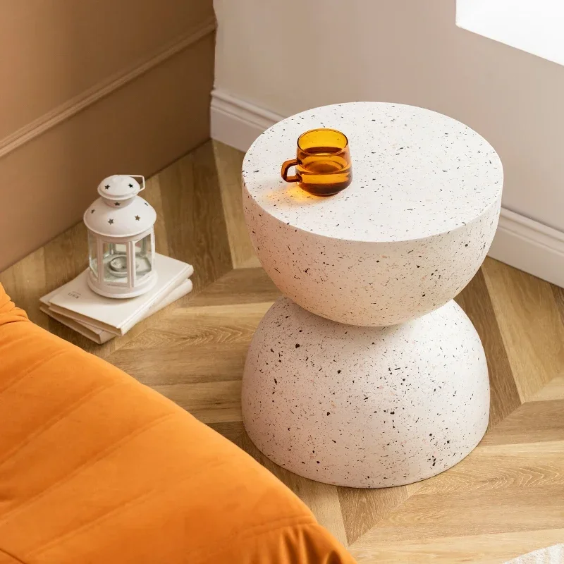 Nordic Hourglass Imitation Terrazzo Small Side Table Ins Coffee Table Creative Round Storage Small Side Table