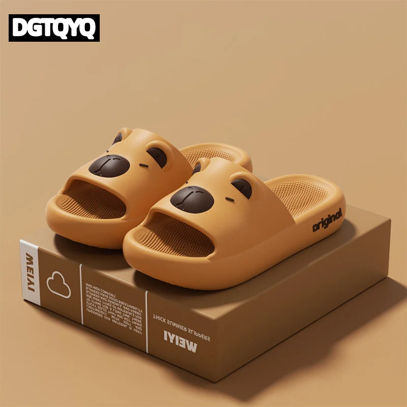 Capybara Cute Cartoon Slippers Sweet Indoor Outdoor Antislip Slides Thick Soft EVA Soles Kawaii Shoes