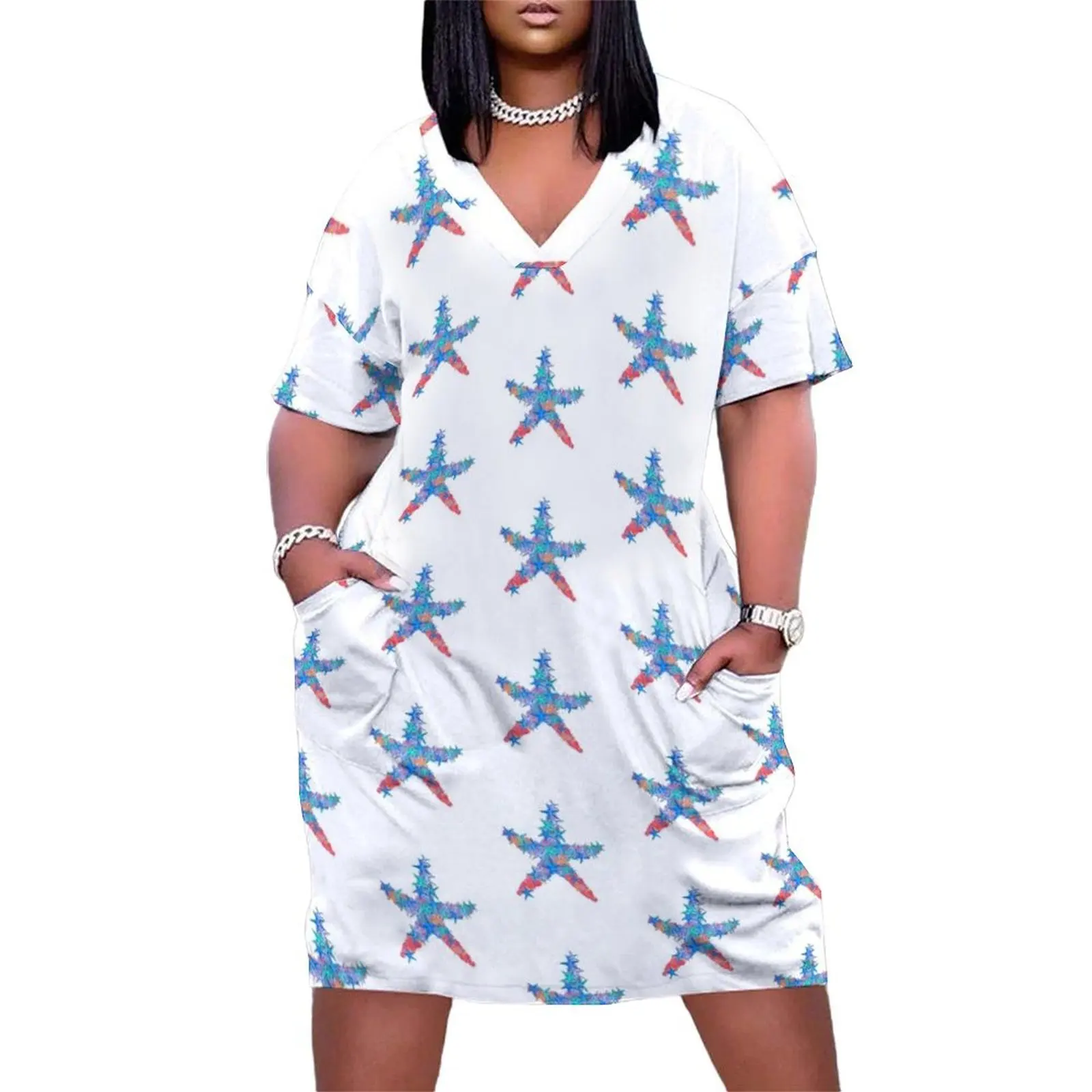 

Starfish Coral Loose Pocket Dress dresses for woman 2025 long dress women womens dress