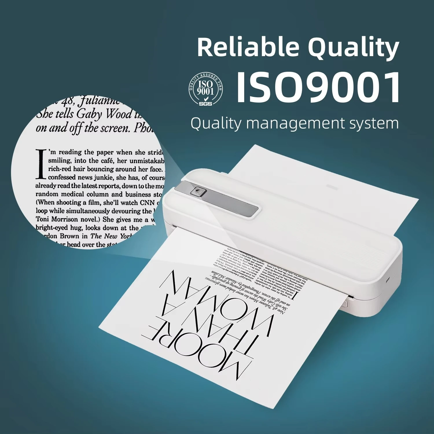 Thermal Printer Small Size Rechargeable Inkless Documents A4 Wireless Portable Printer