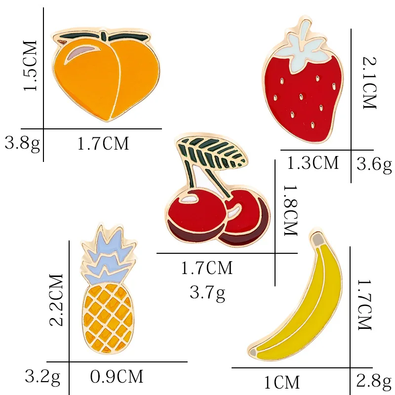 Cartoon Fruit Brooch Cute Watermelon Pineapple Cherry Banana Enamel Pins Jackets Lapel Pin Badge for Women Jewelry image 3
