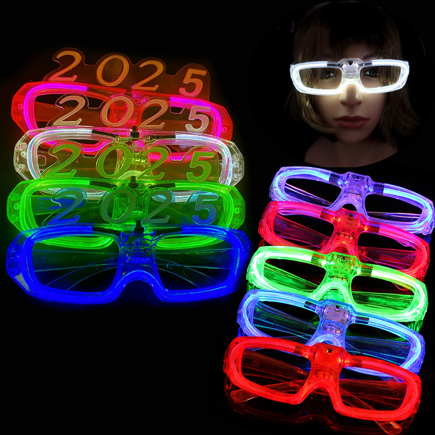 

20/50/100Pcs LED Glowing Glasses Flashing Light Up Party Sunglass Glow In The Dark For Kids Adults Birthday Wedding Party Supply