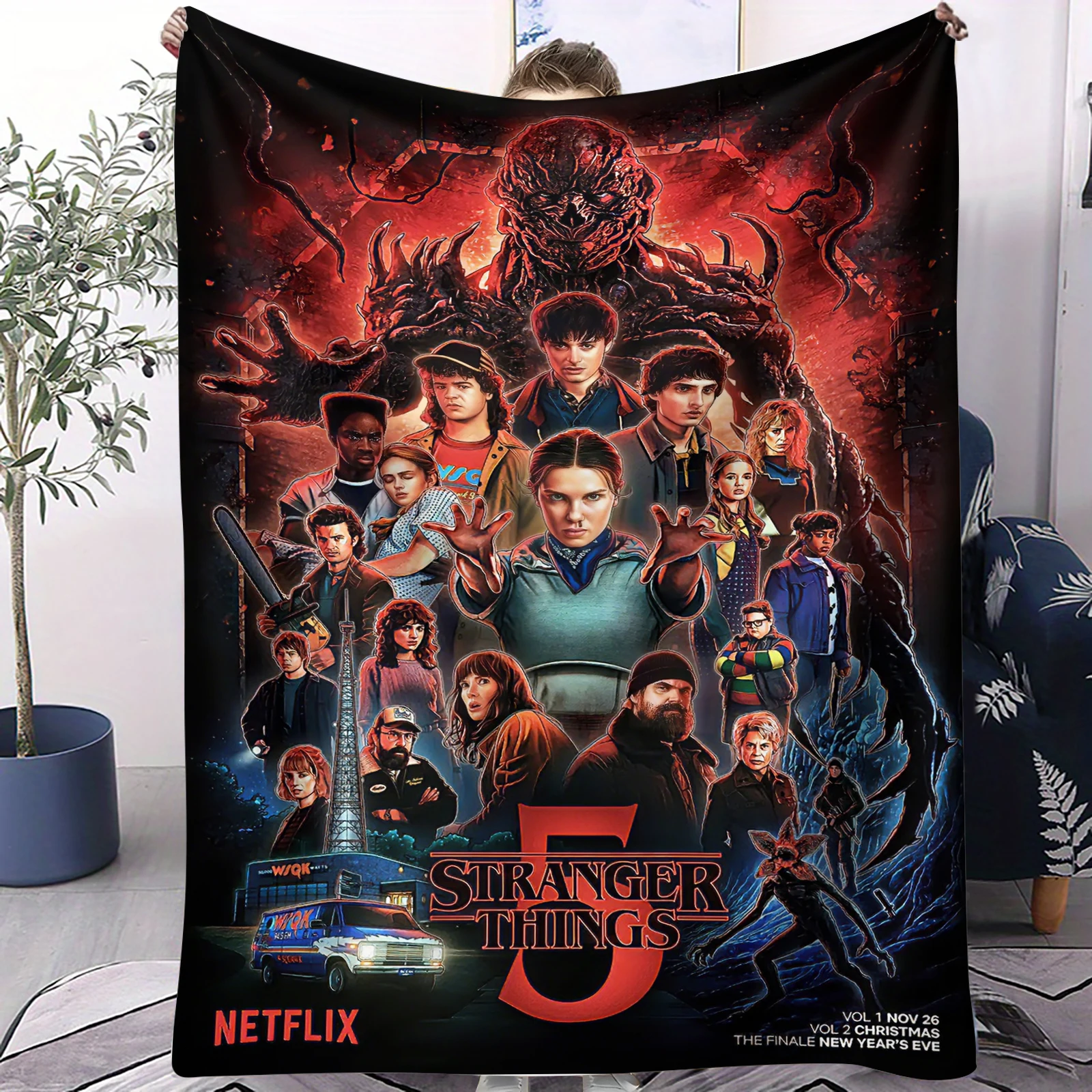 Hot Horror Serie TV S-Stranger T-Things Coperta modello Coperta morbida e confortevole per divano Coperta leggera portatile