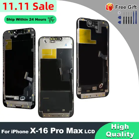OLED 16 Pro Max Display For iPhone X XR XS MAX 11 12 Pro LCD Display With 3D Touch Screen Digitizer For iPhone 13 14 Pro 15 Pro