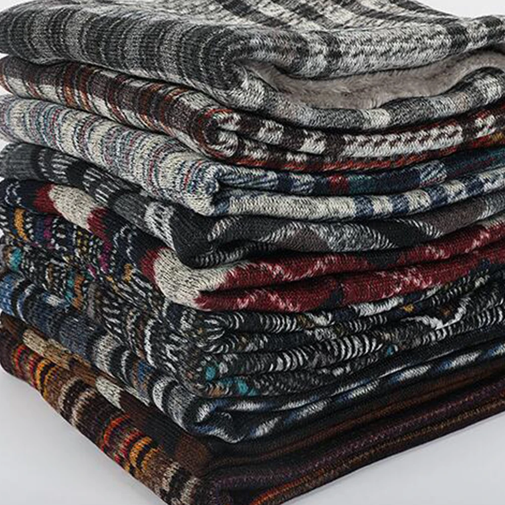 

Thickened Autumn Winter Neck Warmer Patterned Comfortable Scarf for Outdoor Sports Fitness Skiing Warm Fall Winter Use