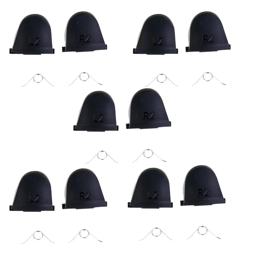 5 Pairs L2 R2 Trigger Buttons + 10 Springs Replacement for 4
