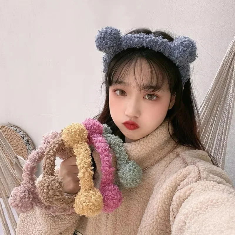 Cute Plush Little Bear Ears Cartoon Hair Hoop for Women Girl Hair Band 2024 Autumn Winter Hairband Headdress Hair Accessories image 3