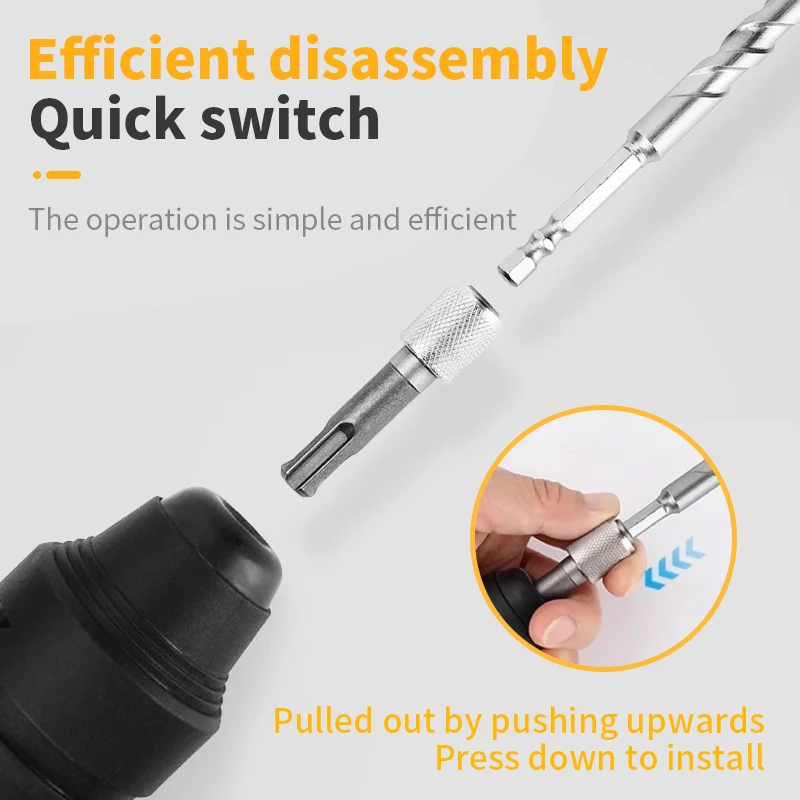 Round Handle To Hex Handle Adapter Convenient SDS Socket Adapter 1/4 Hex Shank Screwdriver Holder Drill Bits Adapter Converter