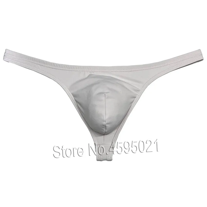 Men's Elastic Enhance Pouch Bikini Soft Solid Color Underwear Male Comfortable Thong Underpants