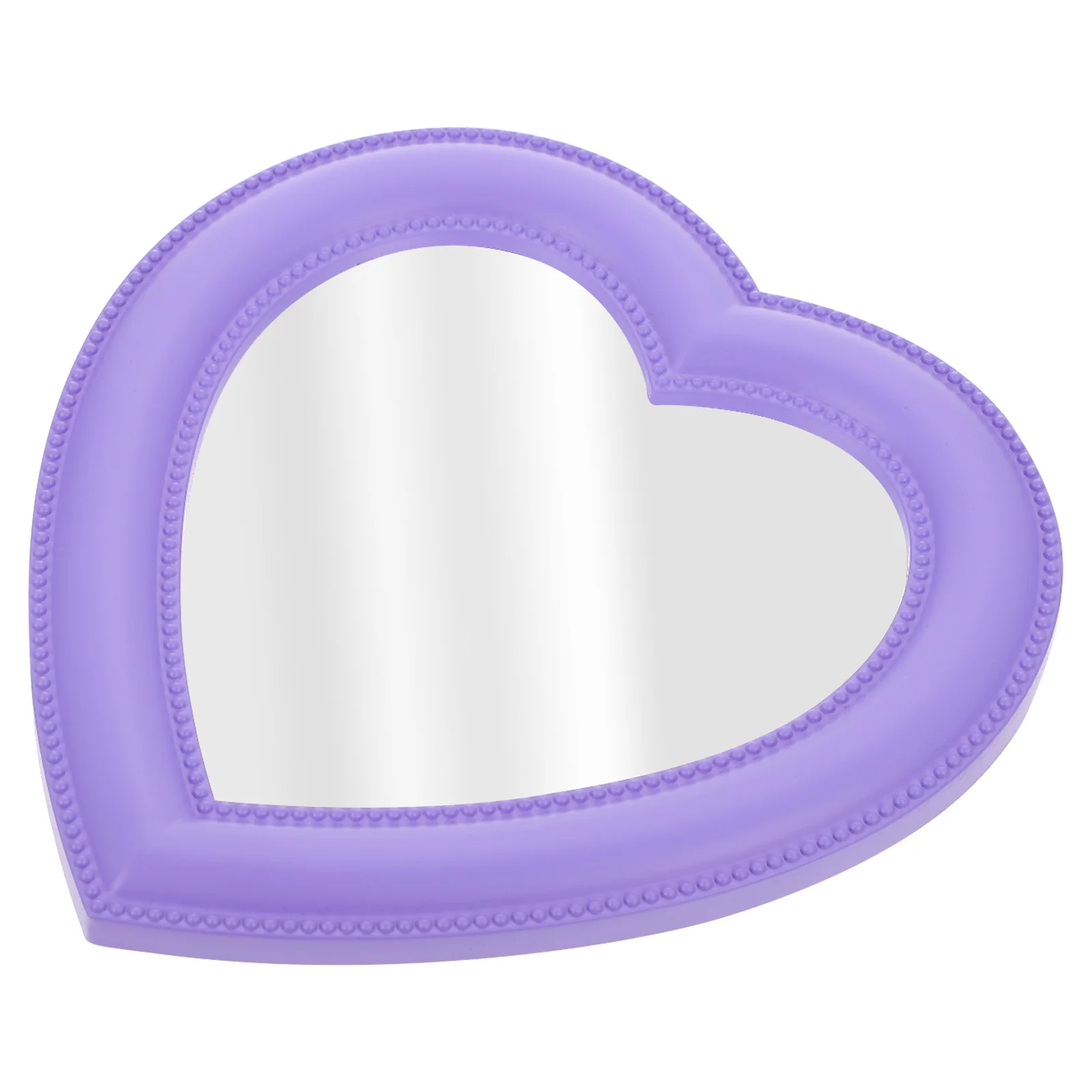 1Pcs Heart-Shaped Makeup Mirror High-Definition Scratch-Resistant Retro Chic Design Wall-Mounted Desktop Use for Women Clear