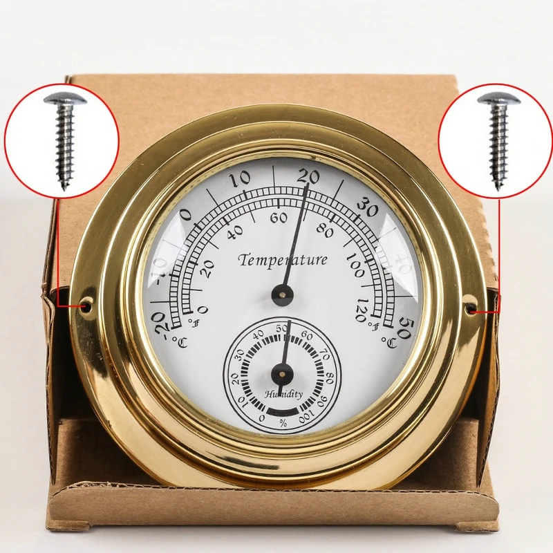 

4Piece/Set Thermometer Hygrometer Barometer Timepiece Measuring Tools Wall-Mounted Thermometer And Hygrometer