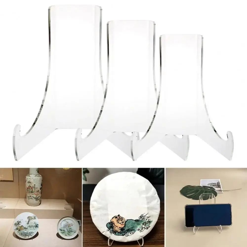 Tablet Holder Acrylic Flat Plate Stand Clear 60-Degree Angle Display Easel Stand Durable Back Book Stand Picture Frame