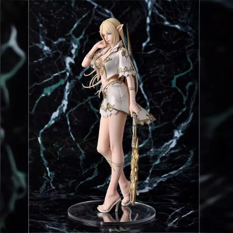 

22.5cm New LineageⅡ Anime Doll White Elf/Drow Figure PVC Action Figures 1/7 Scale Collection Model Kids Toys Gifts