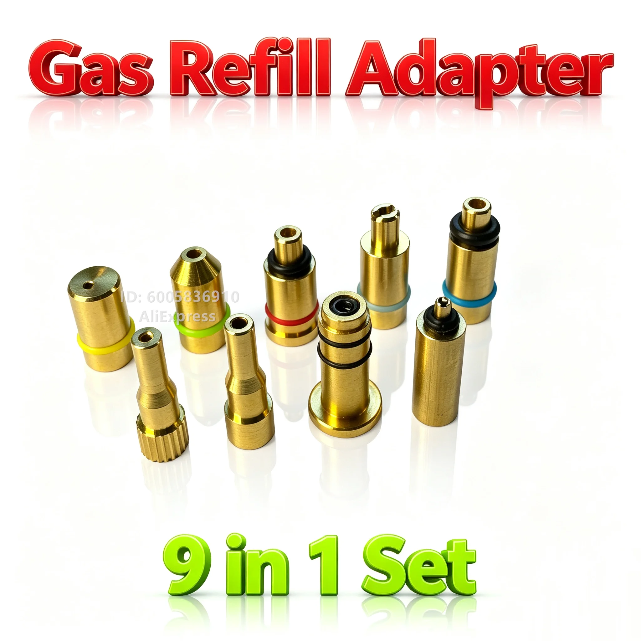 Antique Lighter Gas Refill Adapter 9 in 1 Set Dupont Dunhill Ronson Flaminaire Lighters etc one set for all