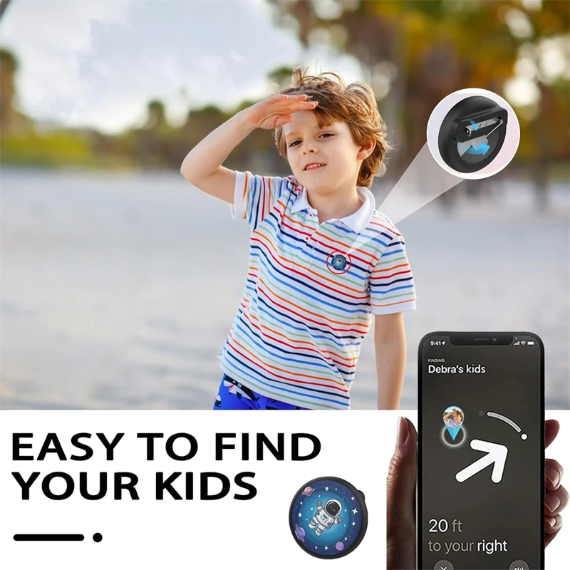 Hidden Silicone Safety Pin Holder Case for Apple Airtag Air Tags GPS Tracker Cute Cover for Children Kids Clothes Shoe Backpack view 5