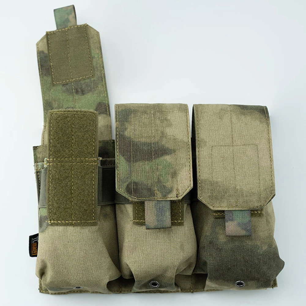 Outdoor Tactical Triple Bag Accessory Storage Bag, MOLLE Vest Accessory Bag