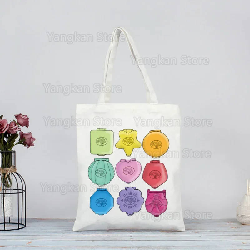 Polly Pocket Tote Bag Eco Shopping Grote capaciteit schoudertas voor dames Vrouwelijke opvouwbare strandshopper