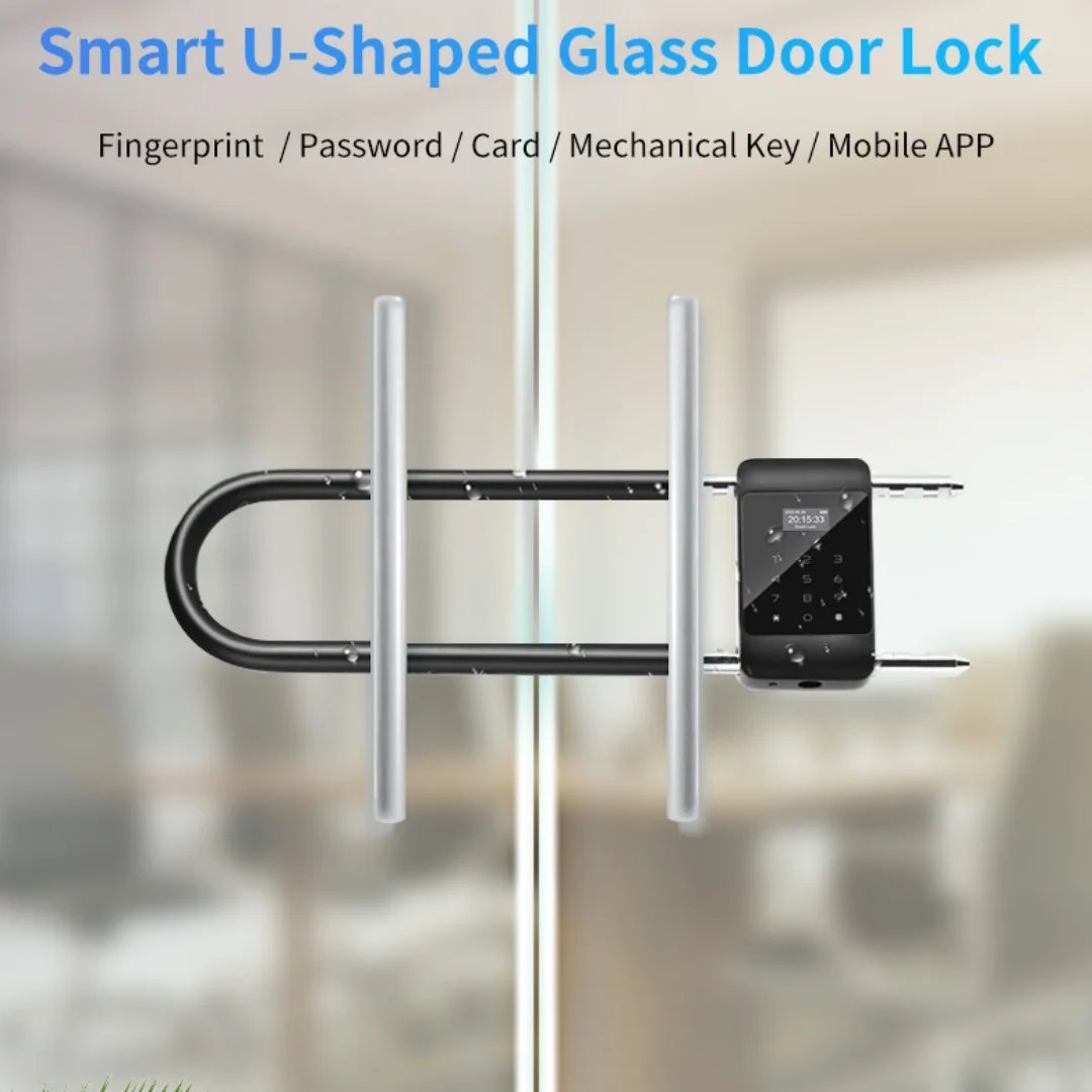 

Tuya Smart U-Shaped Lock Fingerprint/Password /Card Padlock Glass Door Lock cerradura inteligentes wifi chapas inteligentes para