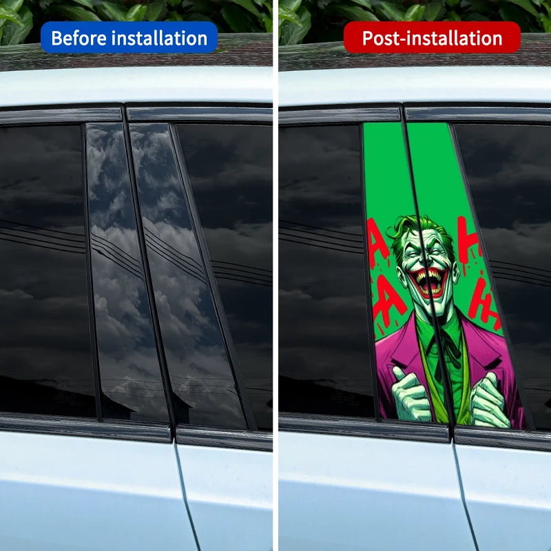 1pc JOKER PET Car Stickers Auto B-pillar Waterproof Protective Decoration Cover Scratch DIY Car Styling Vehicle Decals Universal