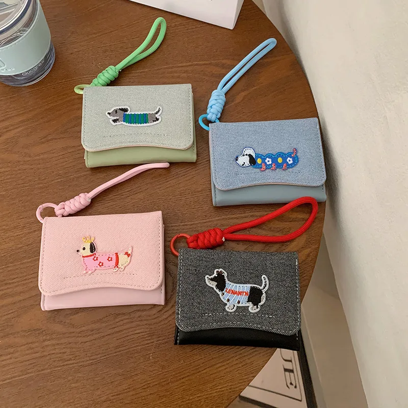 

Новый женский кошелек с собакой для женщин, короткий студенческий кошелек с несколькими картами, держатель для карт Pubby, большая вместительная сумка для карт, кошелек для монет для девочек C288
