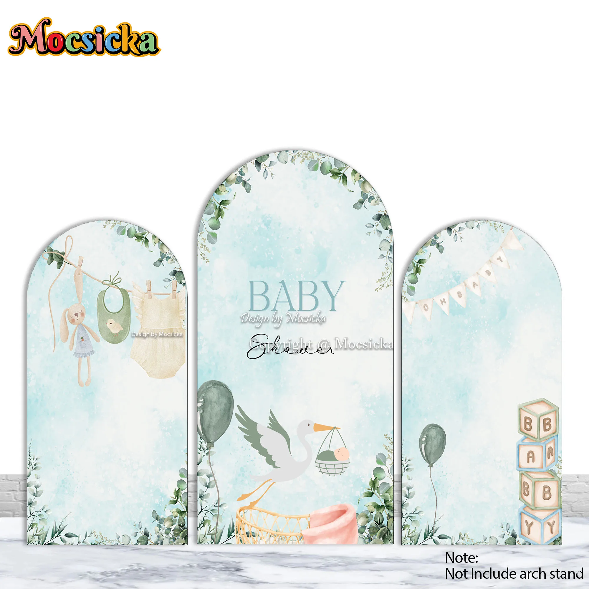 Mocsicka One Silly Goose 1st Birthday Arch Backdrop Cover Balloons Green Leaves Background Newborn Baby Shower Photozone Studio