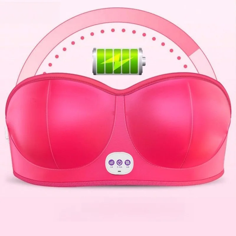 Wireless Rechargeable Electric Breast Massager Heat Vibration Therapy Lifting Firming Shaping Enhancer Postpartum Home Device
