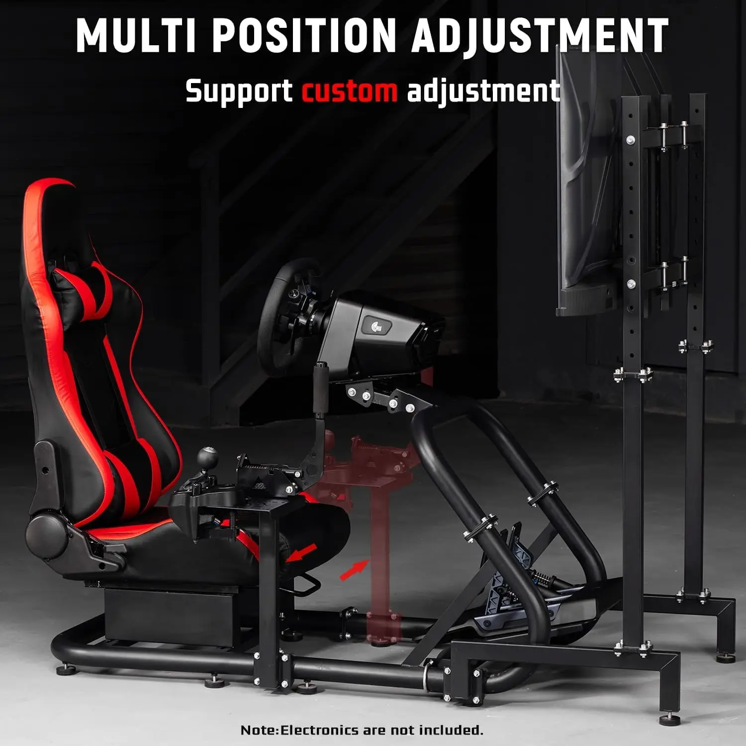 Stabiler Rennsimulator-Cockpit mit Monitorhalterung, kompatibel mit Logitech, ohne Rad, Pedal, Handbremse und Fernseher