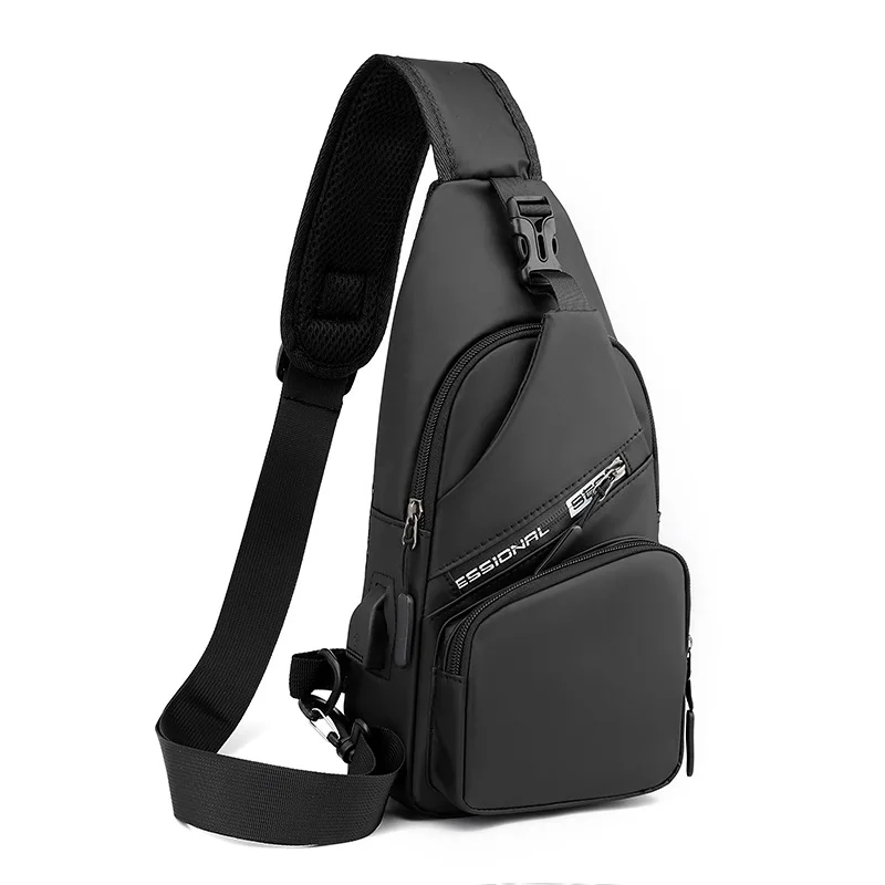 Men's One Shoulder Crossbody Bag New Crossbody USB Rechargeable Backpack Waterproof Travel Small Backpack