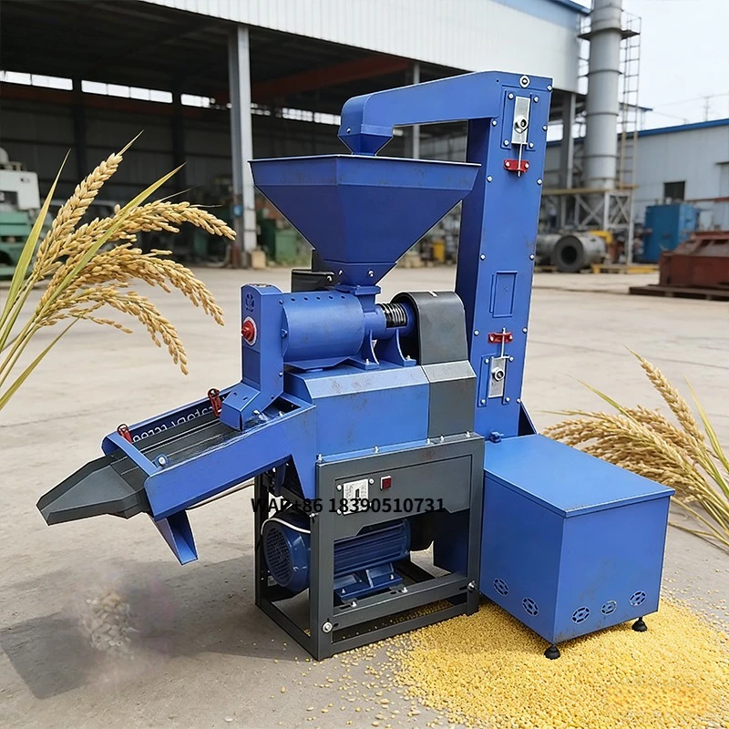 Small Rice Mill Machine Mini Rice Huller for Home Use and Small Business Low Electricity Consumption