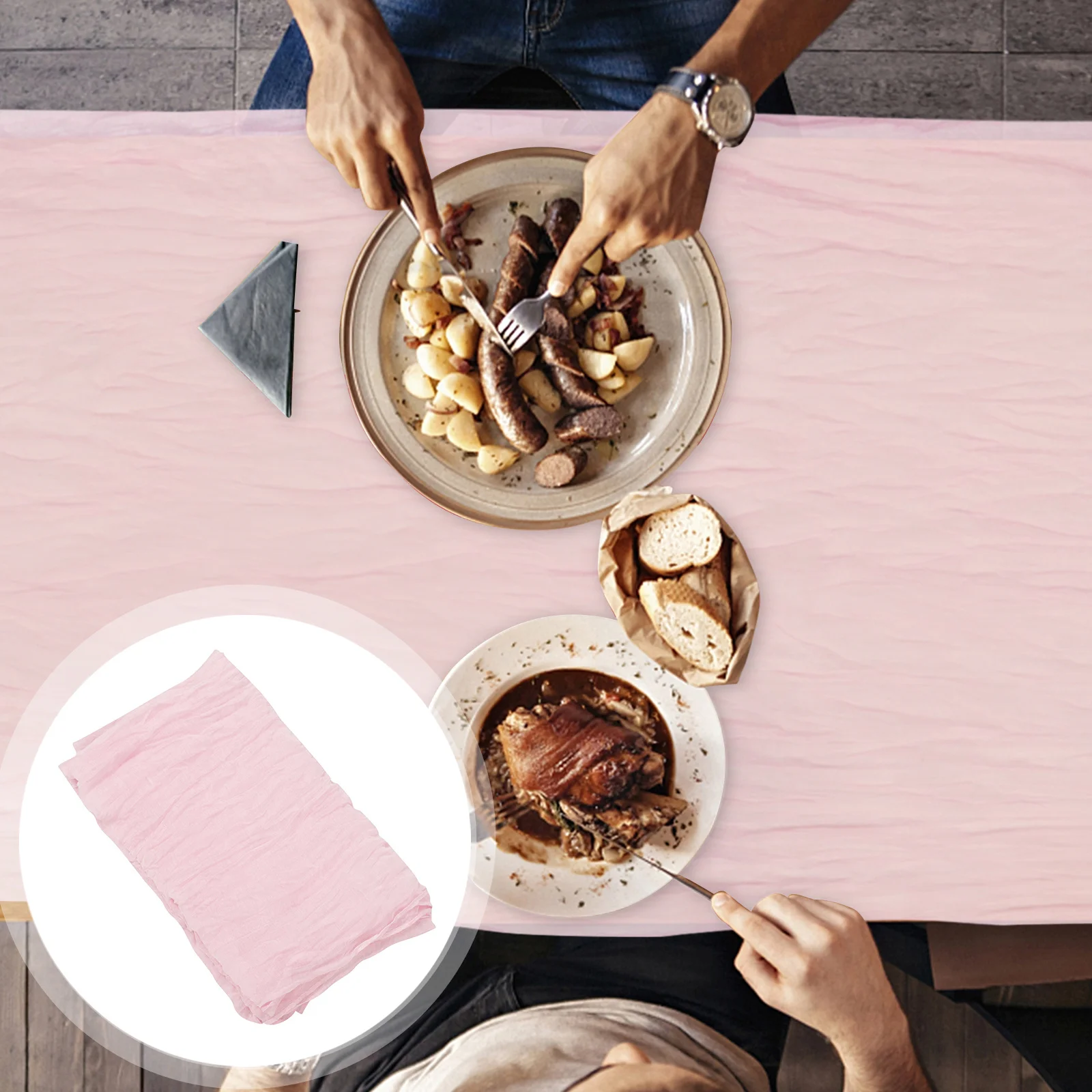 

Boho Wrinkled Table Runner Polyester Decorative Table Cloth Party Dining Room Home Decor Birthday Wedding Banquet Festival