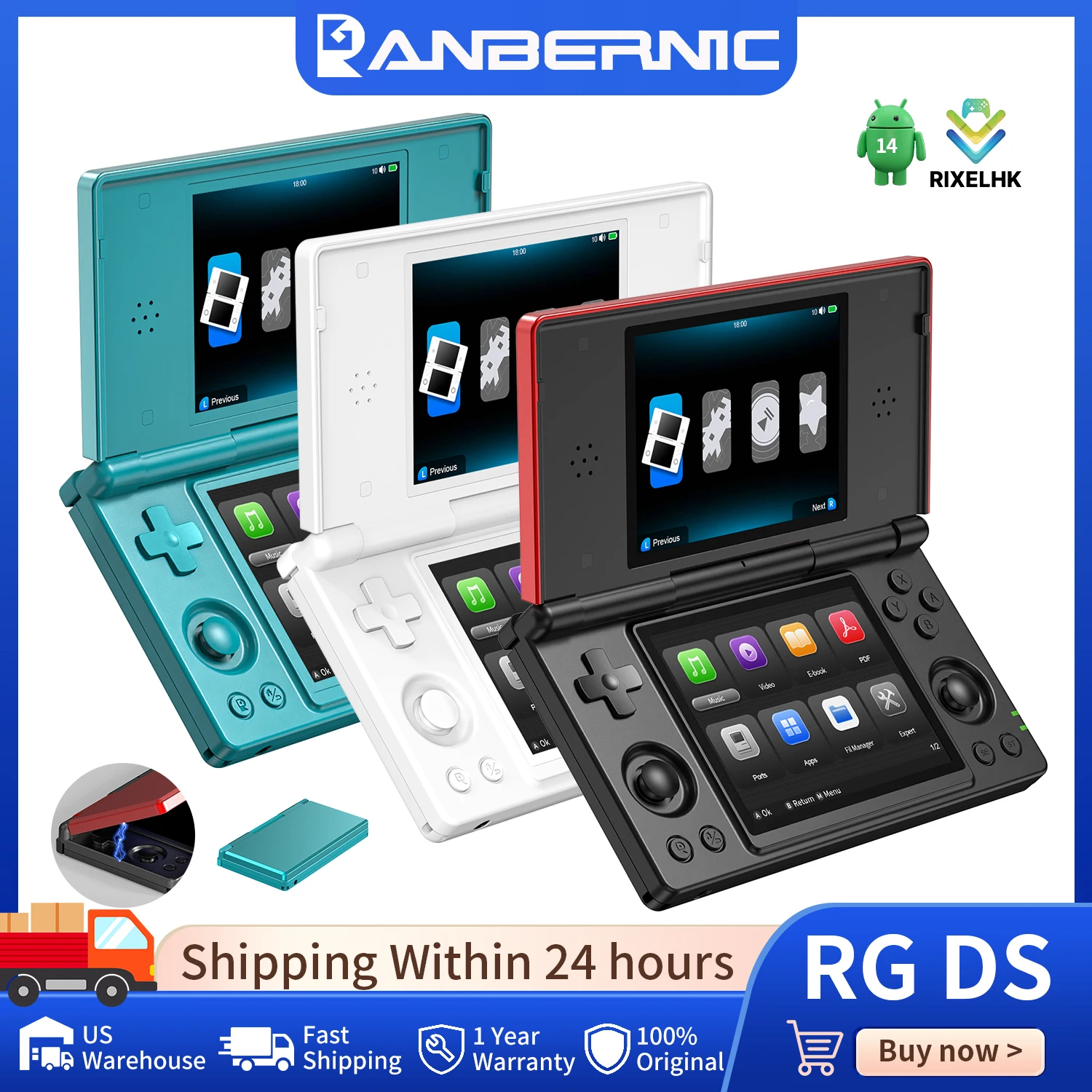 Anbernic RG DS Flip Retro Handheld Game Console 4