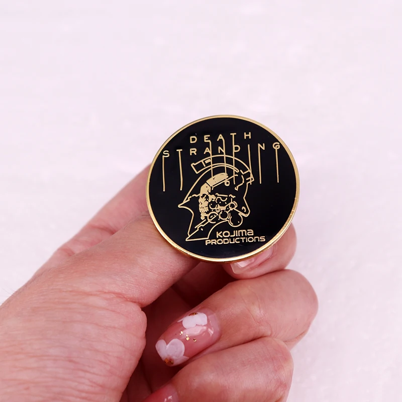 Kojima Productions Death Stranding Enamel Pin Skull Logo Brooch Game Badges Backpack Collar Hat Pins Jewelry Accessories