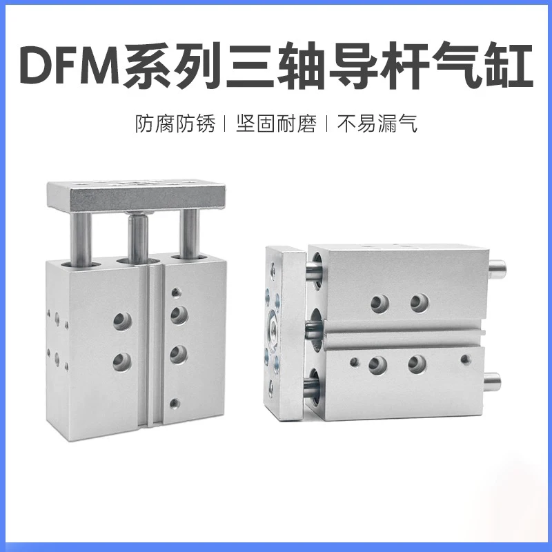 DFM-12 16 20 25 32 40 50 63-25 30 40 50 80 100 125 150 175 200-P-A-GF-KF Guided Cylinders DFM Series double-acting