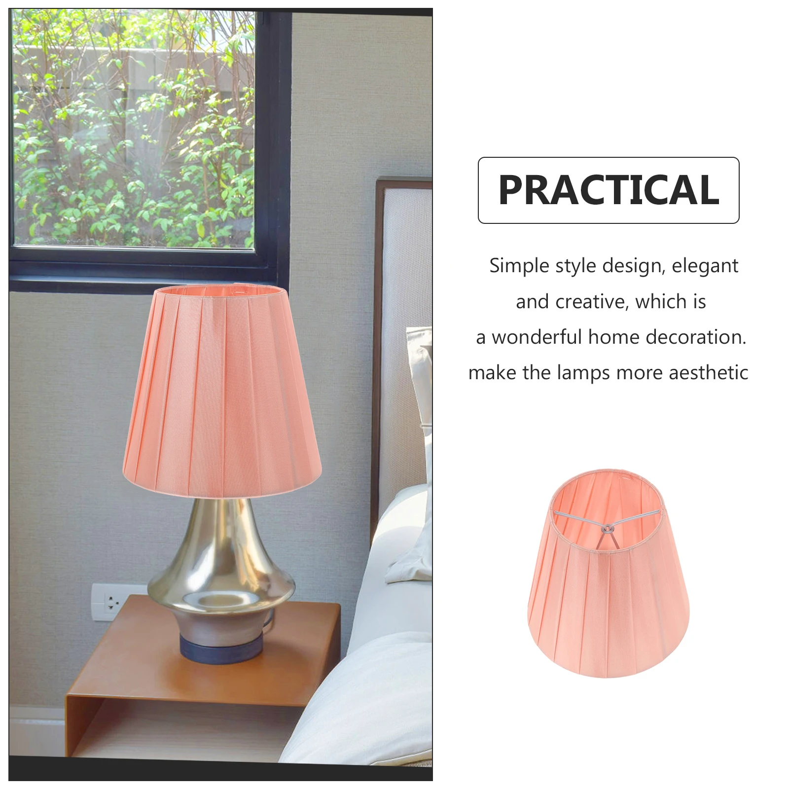 

Clamp Lampshade Fabric Pleated Modern Desk Shades for Table Cloth Standing Pink Cover Baby