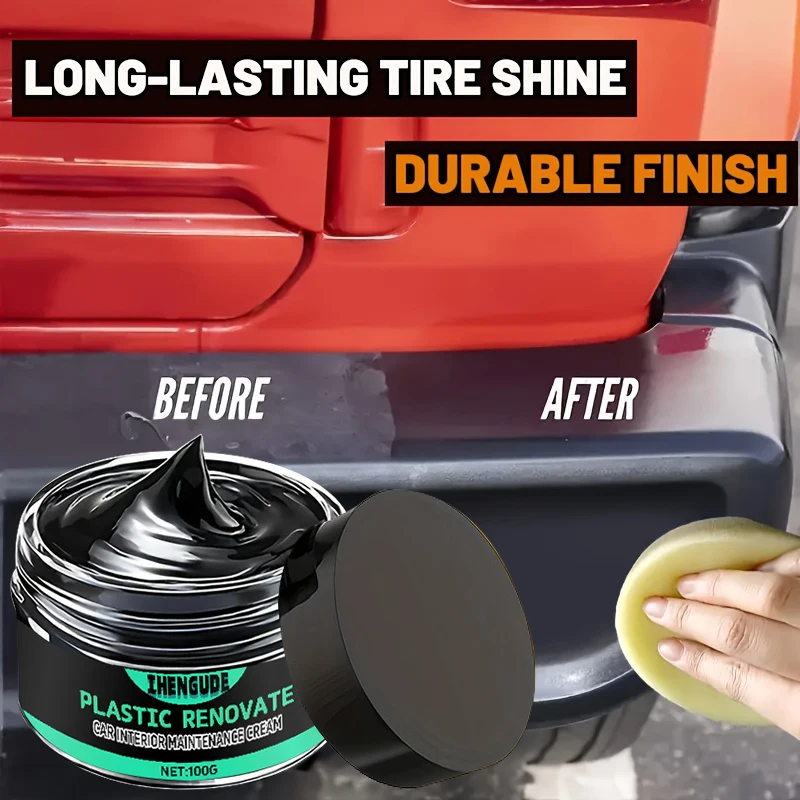 1 Piece 100g Car Tire Gloss Maintenance Agent Car Wax Tire Coating Paste Polishing Cleaning Wax - Bright Tire and Re-Blackening, Seat Care and Recovery Gloss