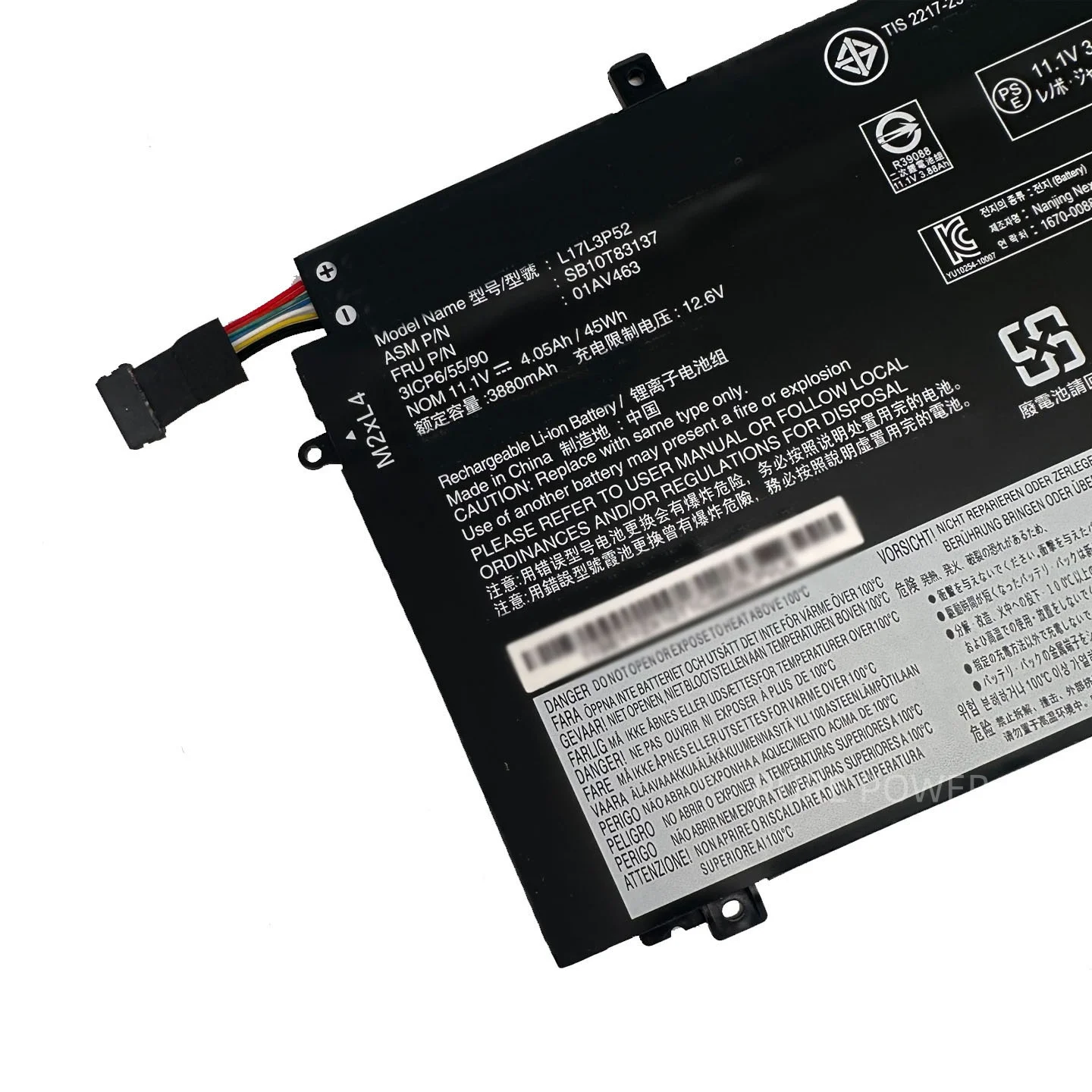 New Laptop Battery L17L3P52 11.1V 45WH 3880mAh High Quality For Lenovo ThinkPad L480 L580 L590 01AV463 L17M3P53 L17L3P52