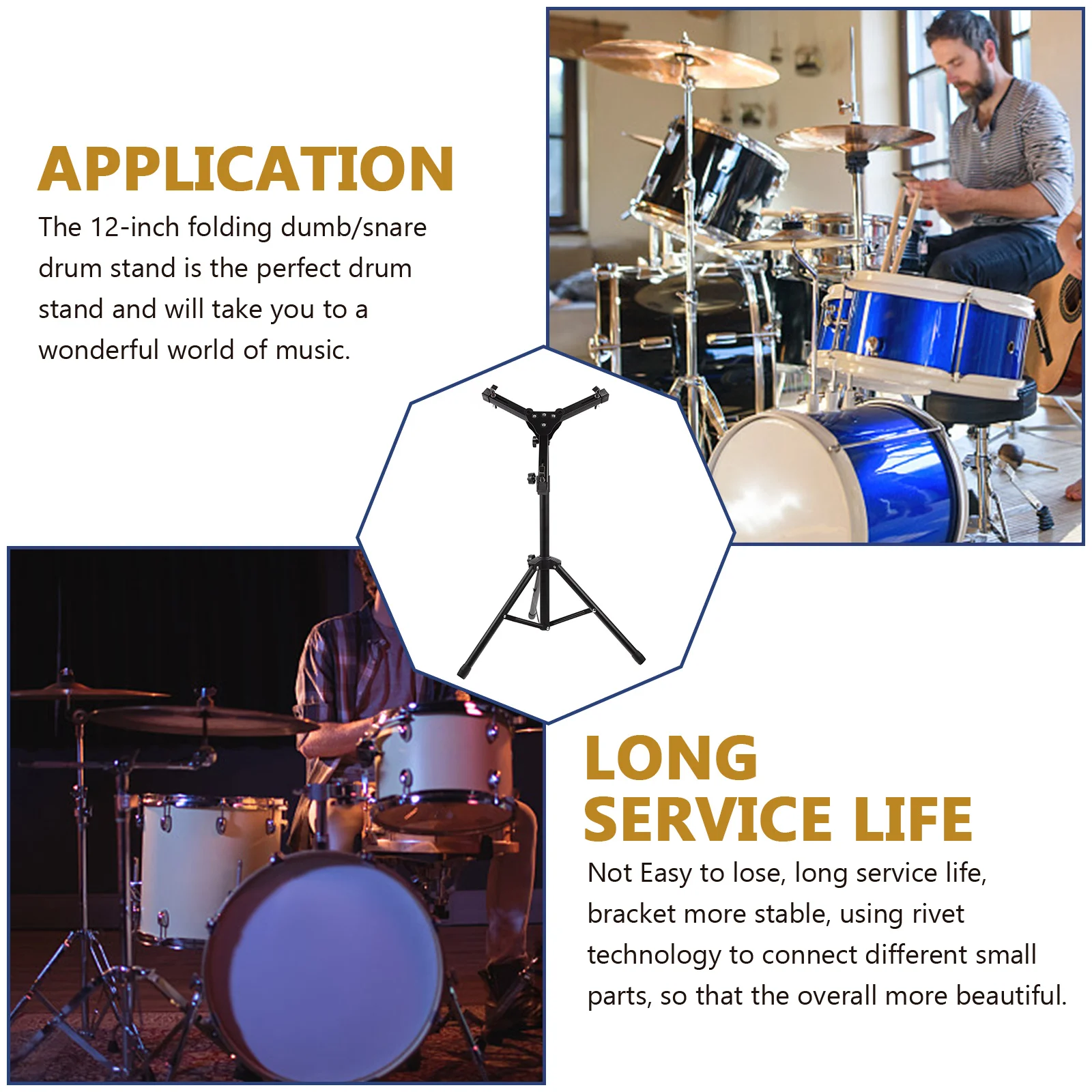 

Folding Drum Stand Wonderful Music World Holder Stands Hardware Pad Storage Rack Snare Practice Alloy Shelf Easy Use