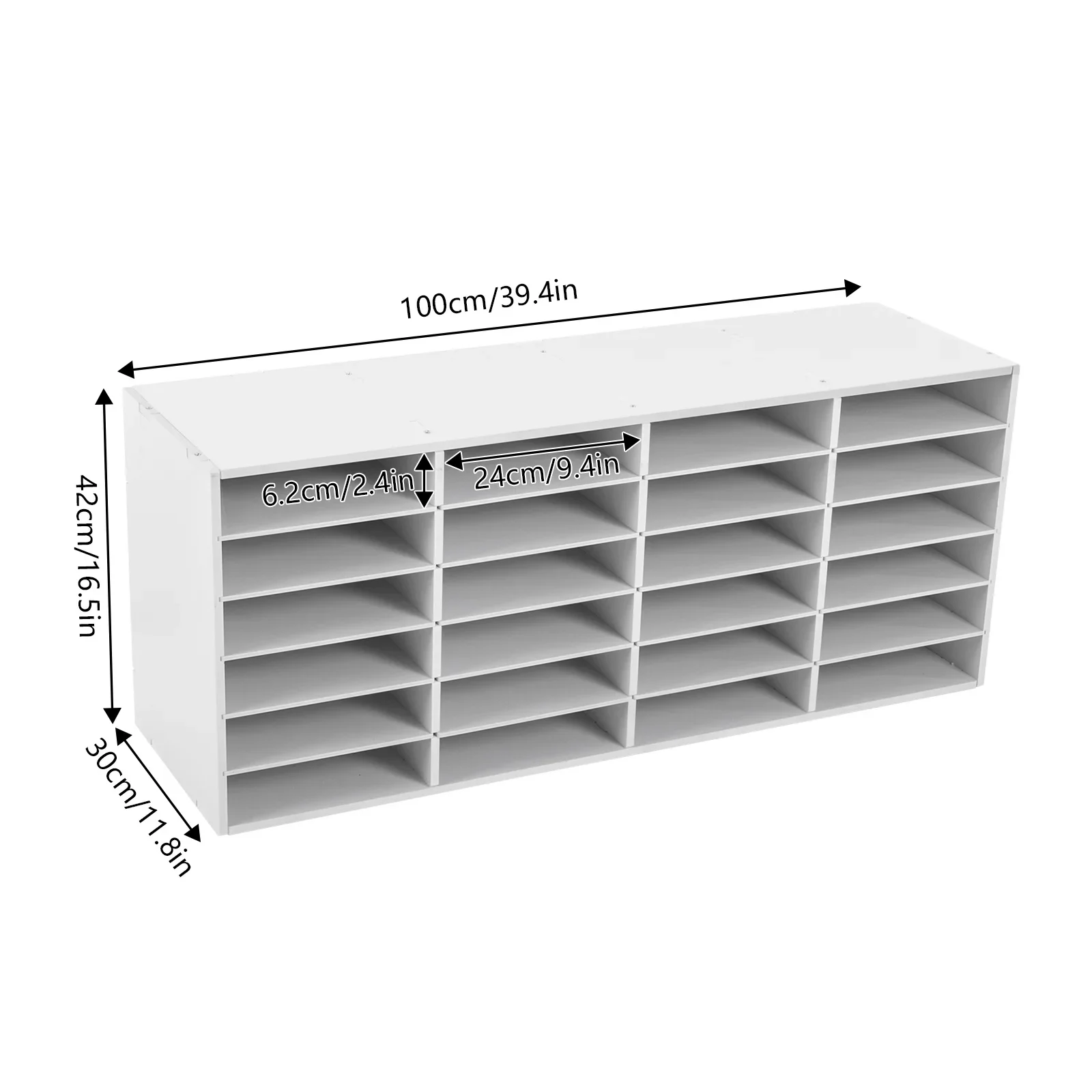 24 Slots, 6 Rows, 4 Columns File Classification Cabinet for office school to store office supplies, folders, personal items