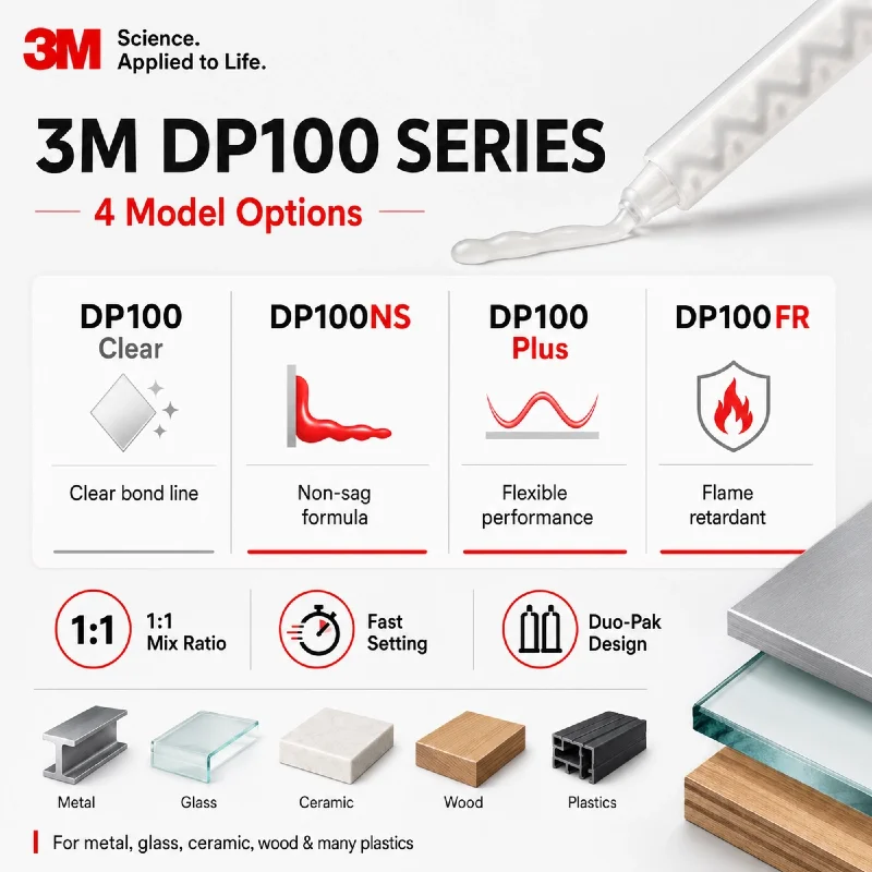 3M DP100 Scotch Weld Epoxy Adhesive 50ML Transparent Two Component Structural Adhesive DP100NS DP100PLUS