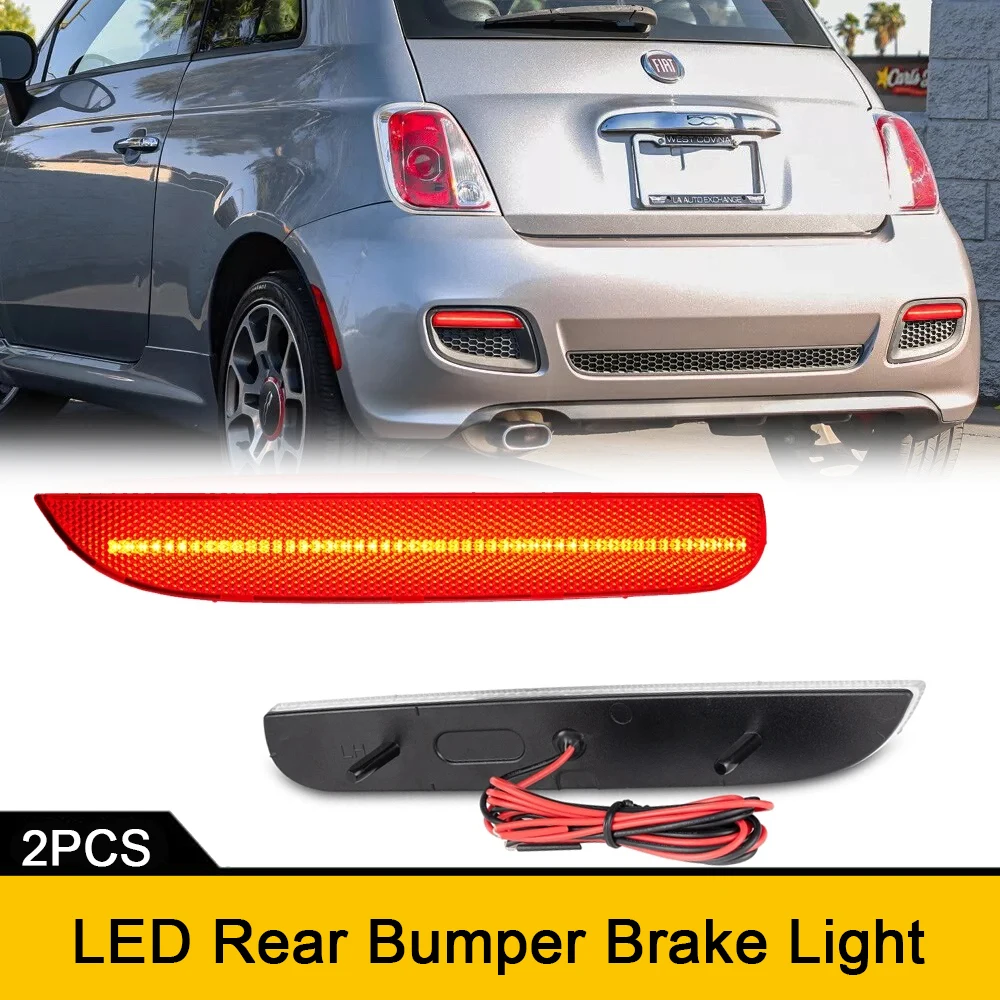 

1Pair LED Rear Bumper Reverse Brake Lights For FIAT 500 2012-2017 Car Tail Parking Signal Stop Lamp Free Error OEM#68154575AA