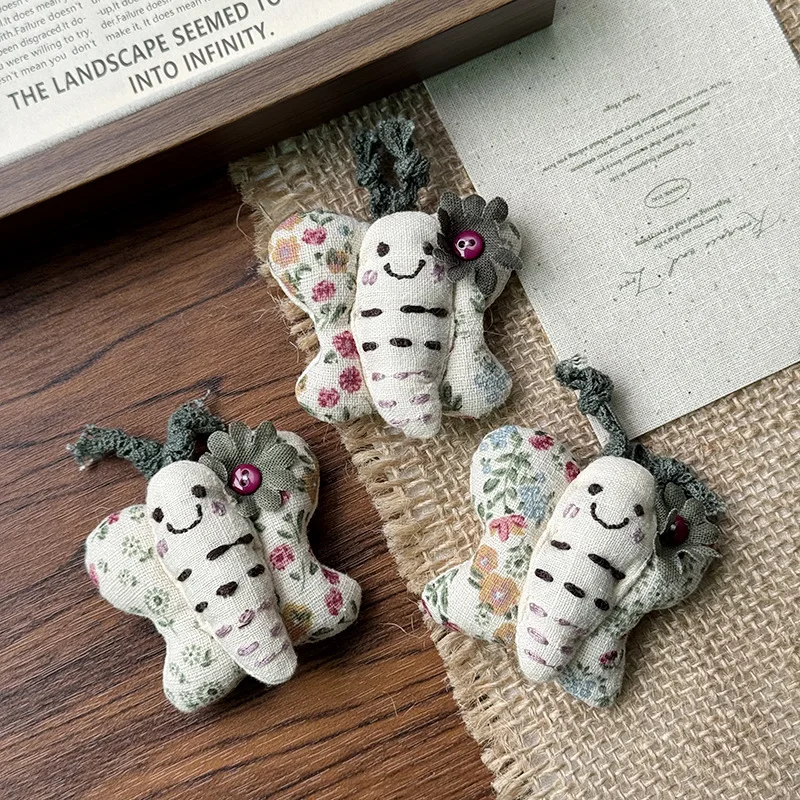 Butterfly Stuffed Fabric Charm Colorful Cotton Plush Lightweight Adorable Children Shoes Hats Bags DIY Sewing Trim
