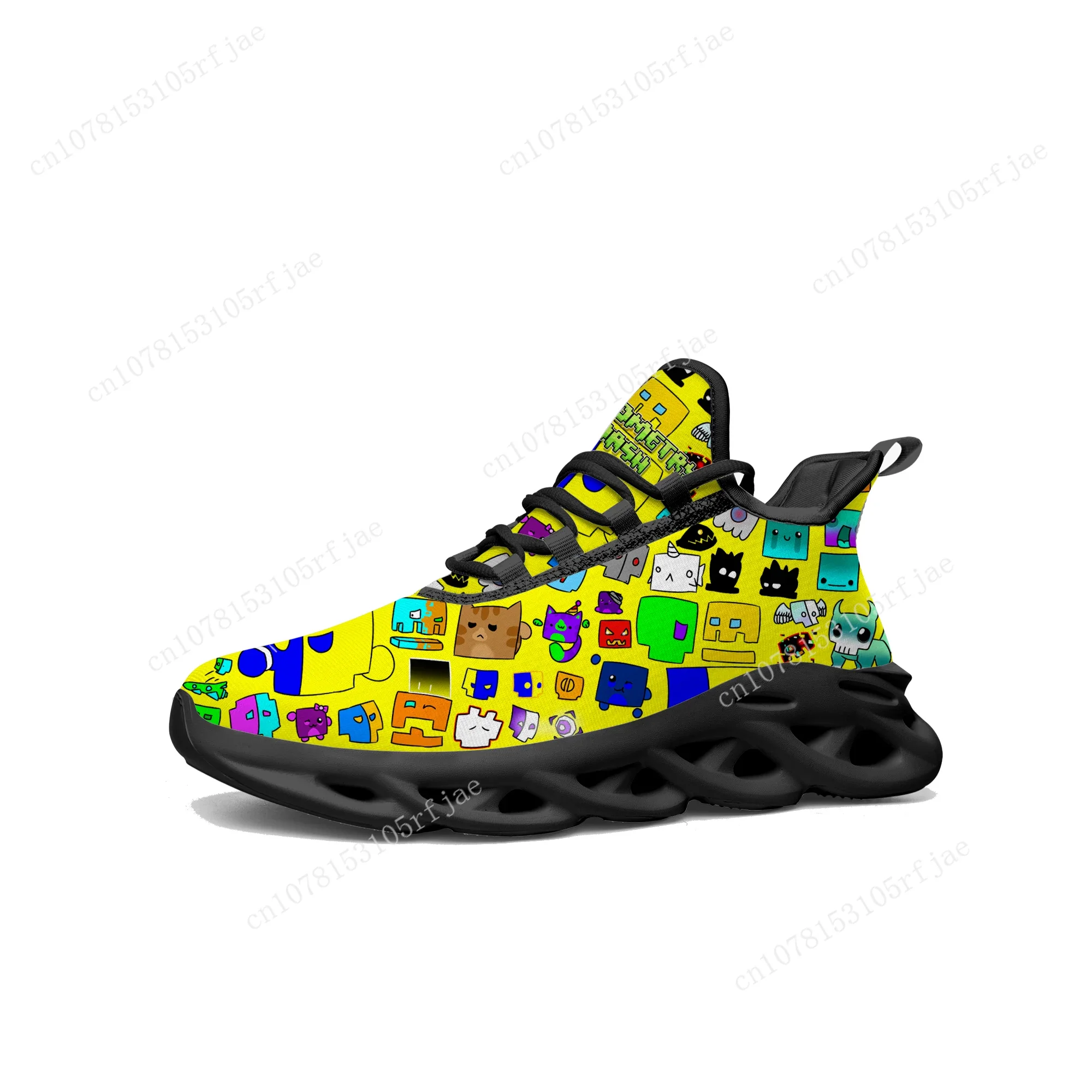 

Geometry Dash Flats Sneakers Cartoon Game Men Women Teenager Sports Running Shoes High Quality Fashion Tailor Made Lace Up Shoes