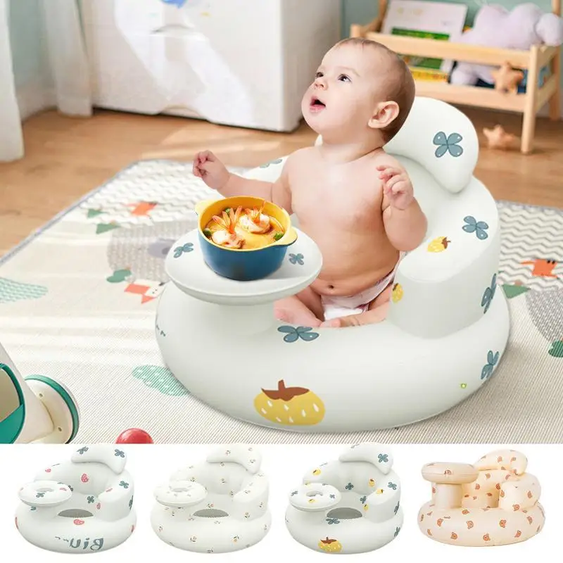 

PVC Baby Sofa Learning to Sit Chair Infant Toddler Inflatable Seat Bathing Stool Multi-functional Cute Bathroom supplies