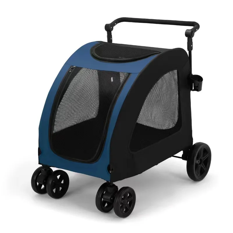 

Wholesale Large Jogger Wagon Foldable Dog Cart Mesh Breathable Animal Pet Stroller With Skylight